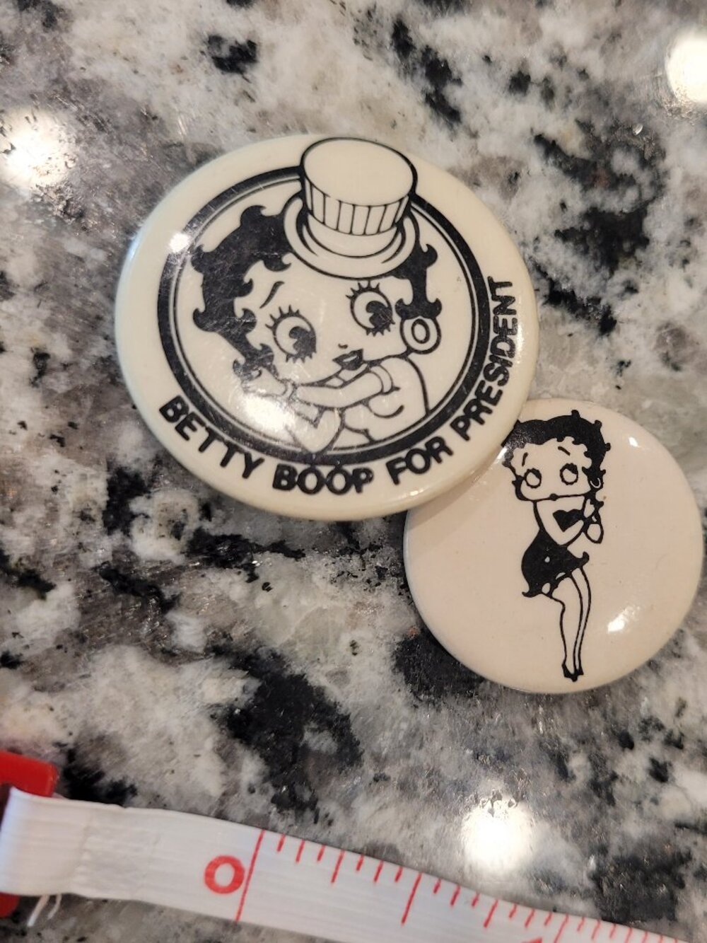 Vintage Betty Boop Pin Set, Betty Boop for President
